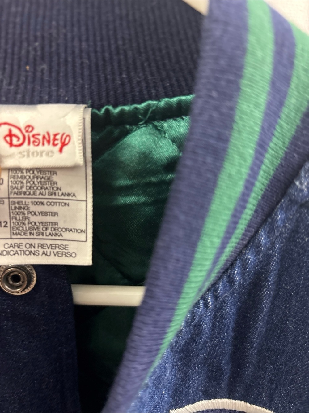 Vtg THE DISNEY STORE Tigger Original Denim Varsity Jacket Kids Youth Sz 10/12 - Picture 6 of 11